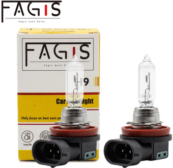 Fagis 2 Pcs H9 12V 65W Car Headlight Car Lamp Auto Halogen Bulbs UV Quartz Glass Warm White Car HeadLight Light Source parking
