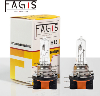 Fagis 2Pcs H15 12v 15/55w US Brand Transparent Glass Warm White Car Headlight Lamps Auto Halogen Bulbs Car Lights