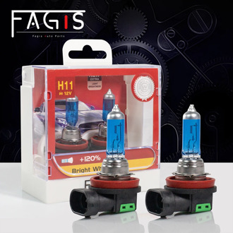 Fagis 2Pcs H8 H9 H11 55W 12V Super White Halogen Bulbs Auto Fog Lights 4800K Original Quality Car Headlights Lamp Car Light