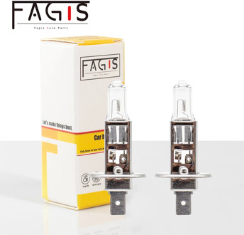 Fagis 2Pcs High Quality H1 12V 55W White Clear Quartz Glass Car Lights Headlight Auto Halogen Bulbs High Beam Head Lamps