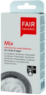 Fair Squared Mix 10 Condooms Rood, Transparant - 53 (omtrek 11-11,5 cm)
