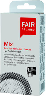 Fair Squared Mix Condooms 10 stuks Rood, Transparant - 53 (omtrek 11-11,5 cm)