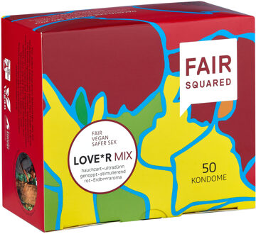 Fair Squared Mix Condooms 50 stuks Rood, Transparant - 53 (omtrek 11-11,5 cm)