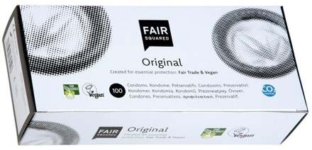 Fair Squared Original Eco Fair Trade Condooms 100 stuks Transparant - 53 (omtrek 11-11,5 cm)
