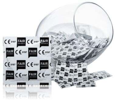 Fair Squared XL 60mm Eco Fair Trade Condooms 100 stuks Transparant - 60 (omtrek 12-13 cm)