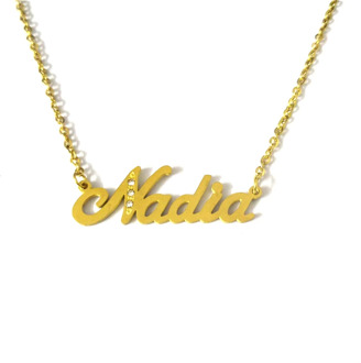 FairLadyHood Nadia Custom Name Necklace Personalized Gold Choker Pendant Necklace Women Men Custom Jewelry For Mother's Day Gift