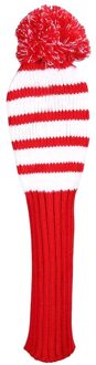 Fairway Metaal Hout Rood/Zwarte Golf Headcover Knit Pom Head Cover Set Duurzaam Slijtvast YA88