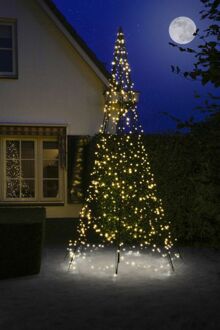 Fairybell Vlaggenmast kerstboom - 400 cm - 640 lampjes - Warm wit