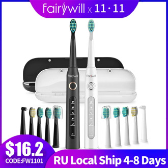 Fairywill Sonic Electric Toothbrushes for Adults Kids 5 Modes Smart Timer Rechargeable Whitening Toothbrush with 10 Brush Heads