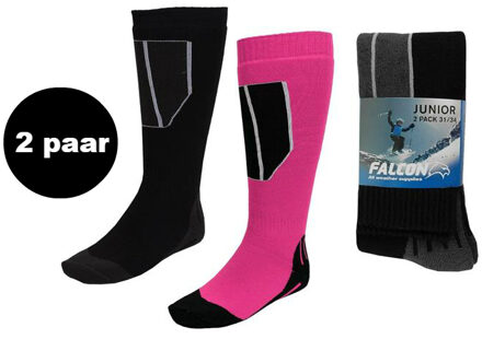 Falcon 2-pack Skisokken Junior 27-30 Pink