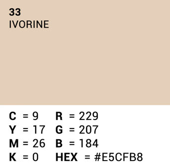 Falcon Eyes Achtergrondpapier 33 Ivorine 1,35x11 m