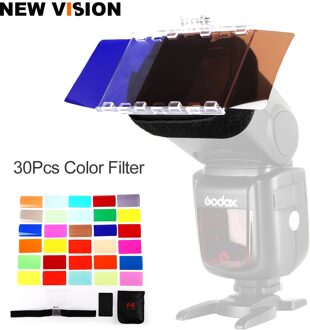 Falcon Eyes CFA-30K Kit Flash Speedlite 30 Kleuren Kleur Gel met Barndoor & Reflector & Tas canon Nikon YONGNUO GODOX flash