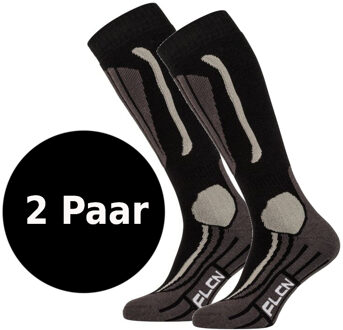 Falcon Victoria B Wintersportsokken - Maat 35-38 - Unisex - zwart/grijs