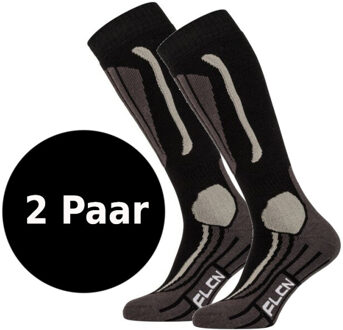 Falcon Victoria B Wintersportsokken - Maat 39-42 - Unisex - zwart/grijs