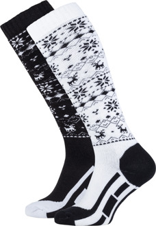 Falcon Victoria Wintersportsokken - Maat 35-38 - Vrouwen - zwart/wit