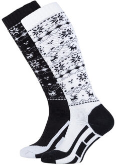 Falcon Victoria Wintersportsokken - Maat 35-38 - Vrouwen - zwart/wit