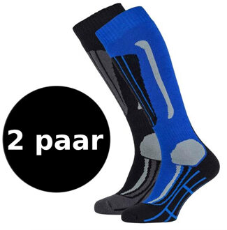 Falcon Wintersportsokken - Maat 43-46 - Mannen - donkerblauw/grijs/zwart