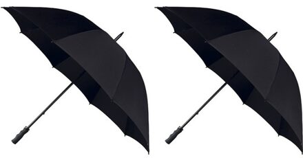 Falcone 2x Golf stormparaplu zwart windproof 130 cm - Action products