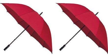 Falcone 2x Golf stormparaplus rood windproof 130 cm - Paraplu's