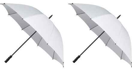 Falcone 2x Stormparaplu wit 130 cm - Paraplu's