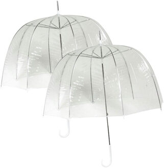 Falconetti Paraplu transparant - 4x - kunststof/staal - D75 cm - koepelparaplu