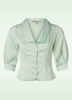 Falda Rosite Satin blouse in mintgroen