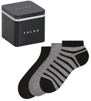 Falke 3 stuks Ankle Sock Happy Box Grijs,Wit - Maat 39/42,Maat 43/46
