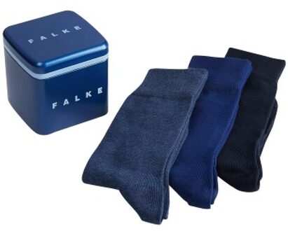 Falke 3 stuks Happy Socks Gift Box Versch.kleure/Patroon,Blauw,Zwart,Grijs - Maat 39/42,Maat 43/46