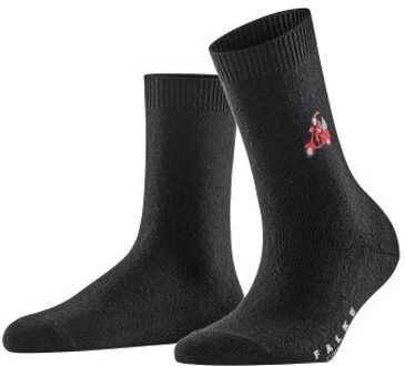 Falke Cosy Wool X-Mas Santa Sock * Actie * Zwart - Maat 35/38,Maat 39/42