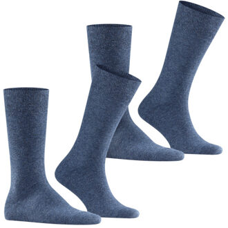 FALKE Swing Heren Sokken - 2 pack - Navyblue Melange - Maat 39-42