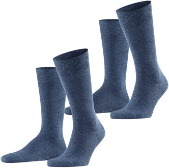 FALKE Swing Heren Sokken - 2 pack - Navyblue Melange - Maat 43-46