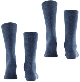 FALKE Swing Heren Sokken - 2 pack - Navyblue Melange - Maat 43-46