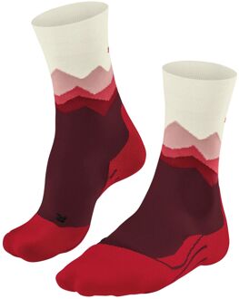 FALKE TK2 Crest Trekking Sokken Dames rood - donker rood - wit - 35-36