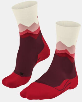 FALKE TK2 Crest Trekking Sokken Dames rood - donker rood - wit - 41-42