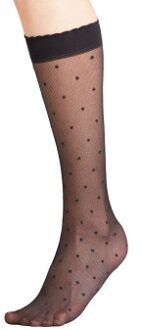 Falke Women Seasonal Dot Knee High 15 Den * Actie * Zwart,Blauw - Maat 35/38,Maat 39/42