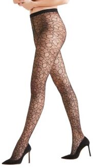 Falke Women Seasonal Graffiti Scratch 15 Den Zwart - Small,Medium,Large