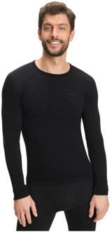 FALKE Wool Tech Heren Longsleeve Shirt - Zwart - Maat S