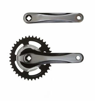 FALKX Crankstel Falkx 2 Tone 38T - Zwart / Zilver