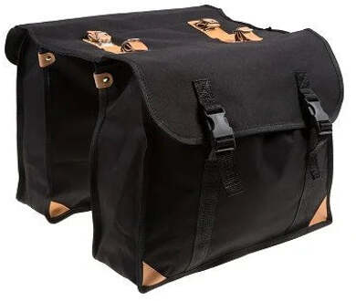 FALKX Dubbele Fietstas Canvas - Zwart