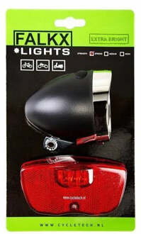 FALKX LED Fietsverlichting set - Bagagedrager