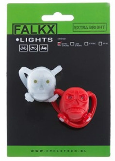 FALKX LED Fietsverlichting Set Siliconen - Doodshoofd - Incl. batterijen