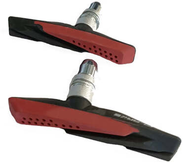 FALKX V-Brake Remschoenen 72mm - asymetrisch - Rood / Zwart