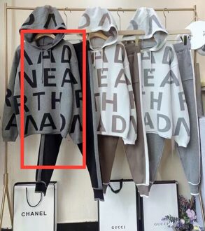 Fall Winter Gebreide Kasjmier Brief Trui Truien Hoodie Sport Pakken Voor Vrouwen Twee Stukken Set Trainingspak Casual Trouse zwart