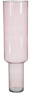 Fallon Vaas - 19x19x70 cm - recycled Glas - Roze