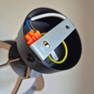 Falou plafondlamp, eiken, Ø 25 cm licht hout, zwart, goud