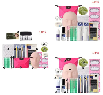 False Eyelash Extension Training Kit Exercise Practice Mannequin Head Set