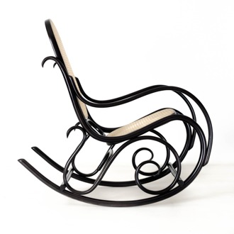 Fameg Felicia houten schommelstoel zwart gebeitst