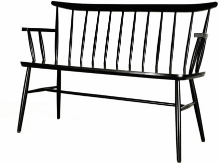 Fameg Laura houten eetkamerbank zwart gebeitst