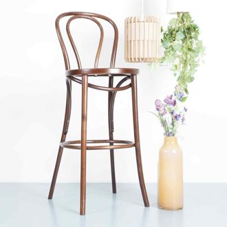 Fameg Vienna Thonet No. 18 houten barkruk walnoot - 75 cm Bruin