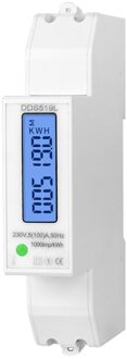 Familie Huis Ac 230V 5-100A Zware Belasting Enkele Fase 2 Draad Wattmeter Lcd Digitale Power Meter Met Achtergrondverlichting Din rail